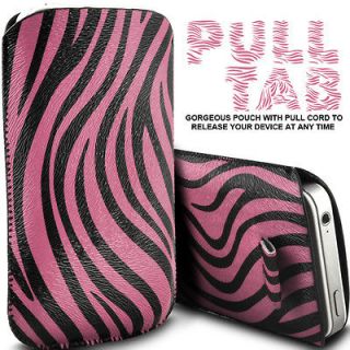   & ZEBRA PULL TAB CASE COVER POUCH FOR VARIOUS SONY ERICSSON PHONES