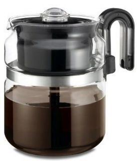 Cup Glass Stovetop Percolator Coffee Maker Thermal Shok Resistant 