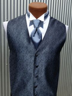 Mens NAVY DESERT BLUE Tuxedo Vest/Tie or Bow Tie Set   All Sizes