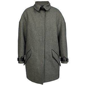 NWT ISABEL MARANT Gray Wool Shelter Coat w/Leather Trim Size 2/M $1500