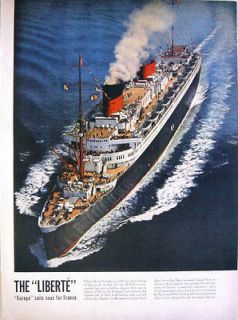 1950 FRENCH REBORN LINER LIBERTE   ONCE WAS GERMAN EUROPA   MAGAZINE 