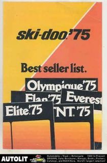 1975 Ski Doo Olympique Elan Everest Elite TNT Snowmobile Brochure