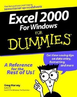 Excel 2000 for Windows for Dummies by Greg Harvey 1999, Paperback 