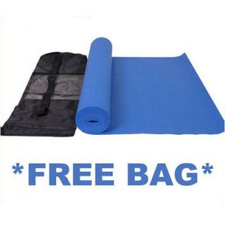   Thick Rubber Yoga Exercise Gym Mat 68 Long Blue Fitness Training 6mm