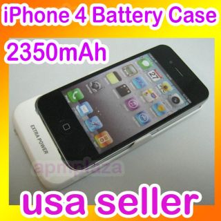For iPhone 4s 4 4g portable External Backup Battery Charger Back Case 