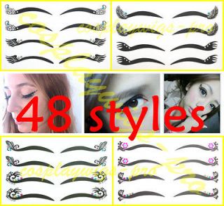   Rhinestone Eye Liner Stickers eye tattoo stickers 48 designs available