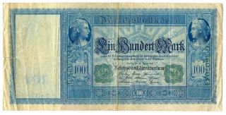 Germany Empire Reichsbanknote 100 Mark 1910 F #44