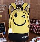 Girls Smiley face shoulder bag Canvas backpack school bag Satchel 2 