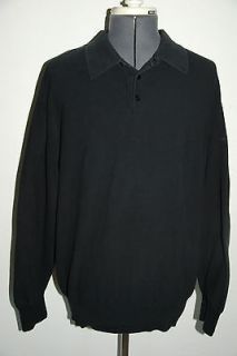 MENS SIZE XL FACONNABLE LONG SLEEVE COTTON PULLOVER POLO SHIRT NICE 