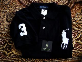 Ralph Polo Lauren Mens Black Polo Medium Shirt M Big Pony Shirt