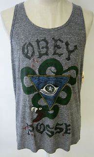  APOTHECARY MENS KNIT TANK TOP SHEPARD FAIREY SNAKE ART NWT GRY M