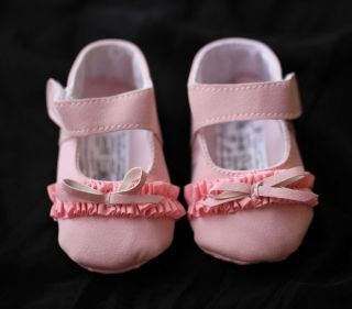 BNWT Mothercare Princess Pink Bow & Frill Shoes 6 18 months size 3/4/5