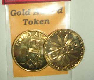Lot of (4) Mills Gold Award Tokens for Antique Slot Machine Gold 