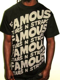 FAMOUS STARS & STRAPS Shirt New Step Up Mens Black Skate Tee Choose 