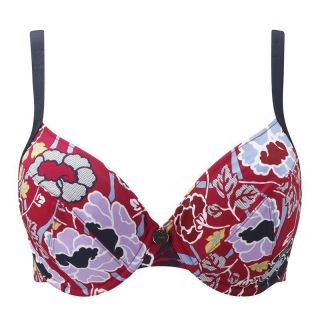 SW0520 PANACHE LOREN BIKINI TOP RED FLORAL 30F  38G