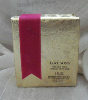 Rare Vintage SEALED in Box Dorothy Gray Love Song Crème Perfume 2 Fl 