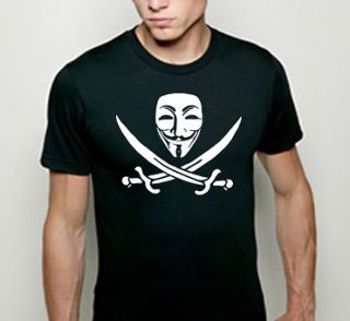 521 GUY FAWKES MASK anonymous costume goth uk anarchy T Shirt MENS 