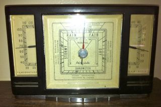 Vintage Art Deco Fee and Stemwedel Inc Airguide Barometer