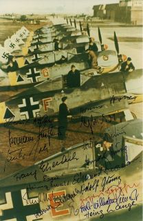 Multisigned photo by 16 WWII Luftwaffe Aces