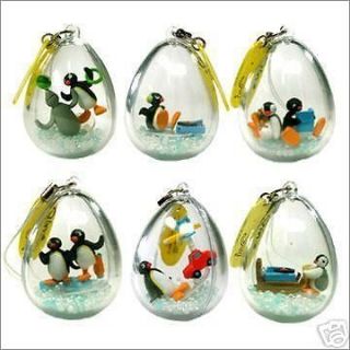 Pingu Egg mini snow figures key ring~set 6 RARE Japan