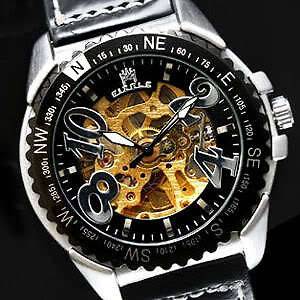 Direction Finder Black Dial Automatic Mechanical Watch