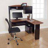   Shaped Desk with Hutch Multiple Finishes Computer Office Furniture