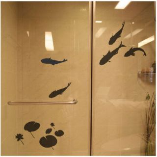 Fish Flower Children Bathroom Window Wall Sticker/Decal