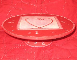 HausenWare Libby Wilkie Valentines Day Heart Cake Stand Pedestal *NEW 