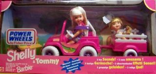 Barbie   Kelly & Tommy Power Wheels Jeep & Wagon Motorized Playset 