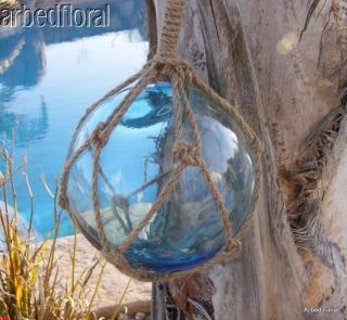   Glass Light Blue Buoy Fishing Fish Net Float Tiki Decor Nautical