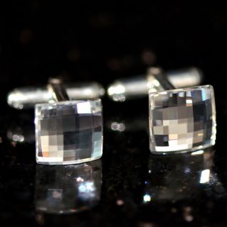Cufflinks made with SWAROVSKI ELEMENTS of Chessboard Crystal 12mm 