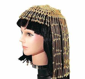 Gold Beaded CLEOPATRA Headpiece wig gypsy flapper