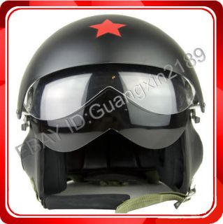 New Chinese Matt Black Military Jet Flight Pilot Helmet All Sizes