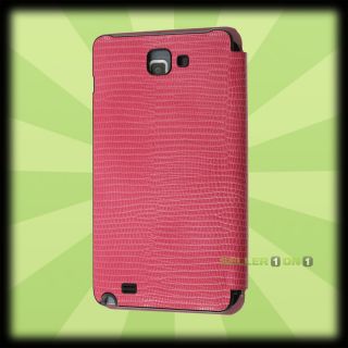 OEM Anymode Samsung Galaxy Note Leather Flip Case Pink SGH i717 