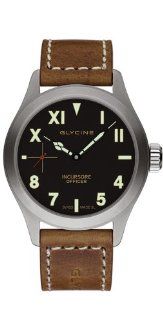 Glycine Incursore Officers Manual Black Dial on Strap Watches 
