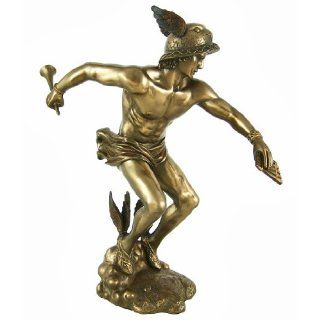 Greek God Hermes Bronzed Finish Statue Mercury Luck