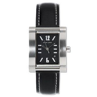 Hamilton Mens H001000049 Gramercy Black Leather Watch Watches 