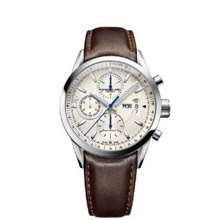 Raymond Weil Mens 7730 STC 65021 Freelancer Brown Leather Strap Watch 
