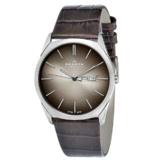 Skagen Mens 890XLSLD Stainless Steel Brown Dial Watch Watches 