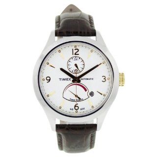 Timex Mens T2M978 T Series Automatic Brown Leather Strap Watch 