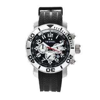 TW Steel Mens TW72 Grandeur Diver Black Rubber Chronograph Dial Watch 