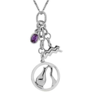   website sterling silver gemstone multi charm zodiac pendant necklace