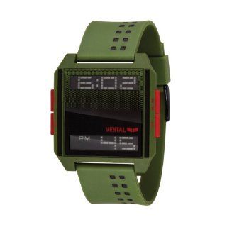 Vestal Mens DIG014 Digichord Army Green Ultra Thin Digital Watch 