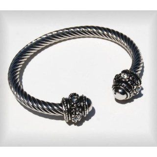 David Yurman Style Cable Cuff Bracelet 5mm Hematite bg379hemas
