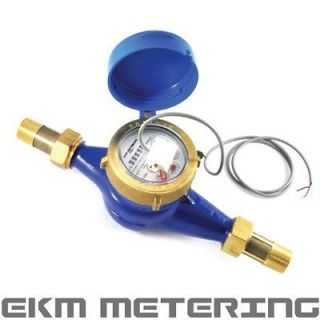 Pulse Output Water Meter   Cubic Feet Gallons Brass Remote 