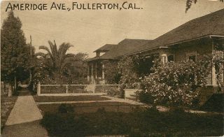 Vintage Postcard, Ameridge Ave., Fullerton, CA, Orange County