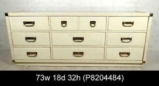 Vintage Modern White Dresser By Drexel w/ Brass Hardware (P8204484)n