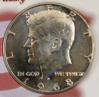 1968D John F. Kennedy Silver Half Dollar in Gift Case