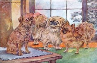 DOG Pomeranian & Friends 75+ Year Old Antique Print