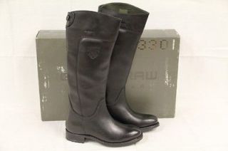 STAR Raw Womens CANTER Petrarch Black Leather Sz US 7 / 38 Boots 
